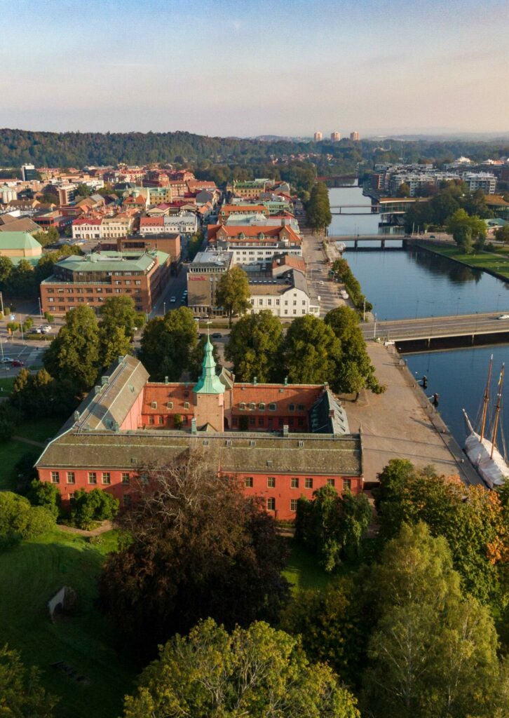 Drönarbild över Halmstad